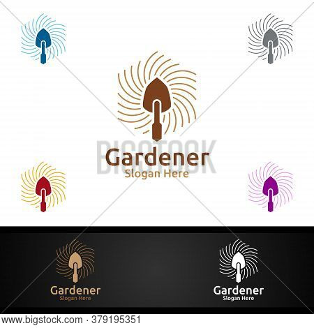 Gardener Care Logo With Green Garden Environment Or Botanical Agriculture