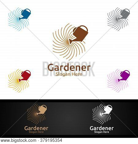 Gardener Care Logo With Green Garden Environment Or Botanical Agriculture