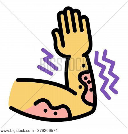 Hand Frostbite Icon. Outline Hand Frostbite Vector Icon For Web Design Isolated On White Background