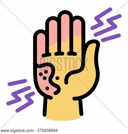 Kid Hand Frostbite Icon. Outline Kid Hand Frostbite Vector Icon For Web Design Isolated On White Bac