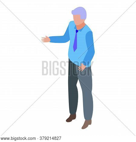 Inclusive Education Teacher Man Icon. Isometric Of Inclusive Education Teacher Man Vector Icon For W