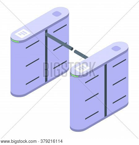 Turnstile Gate Icon. Isometric Of Turnstile Gate Vector Icon For Web Design Isolated On White Backgr