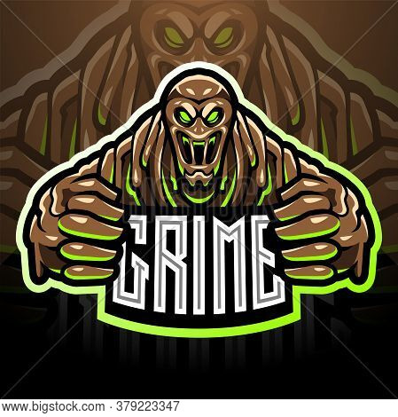 The Grime Esport Mascot Logo With Text