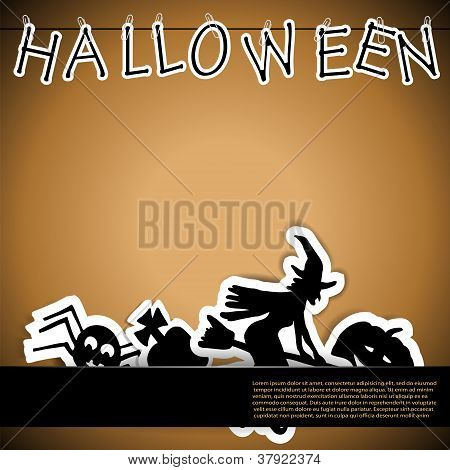 Halloween karty z naklejki eps10 ilustracji wektorowych