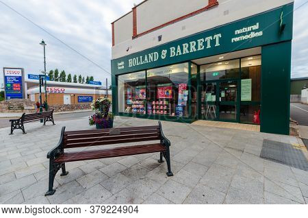 Prestatyn, Uk: Jun 6, 2020: A General Street Scene In The Town Centre With The Holland & Barrett Hea