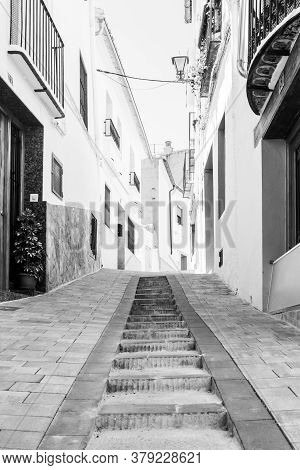 Chelva, Spain - June 29, 2020: View From The Empty Streets Of The Village In Summer After Covid-19 L