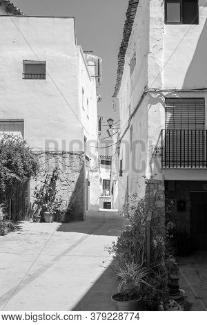 Chelva, Spain - June 29, 2020: View From The Empty Streets Of The Village In Summer After Covid-19 L