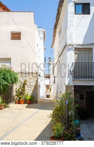 Chelva, Spain - June 29, 2020: View From The Empty Streets Of The Village In Summer After Covid-19 L