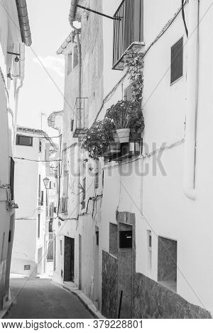 Chelva, Spain - June 29, 2020: View From The Empty Streets Of The Village In Summer After Covid-19 L