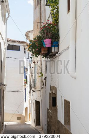 Chelva, Spain - June 29, 2020: View From The Empty Streets Of The Village In Summer After Covid-19 L