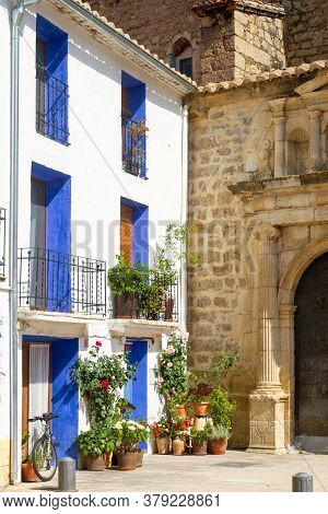 Aras De Los Olmos, Spain - June 29, 2020: View From The Empty Streets Of The Village In Summer After