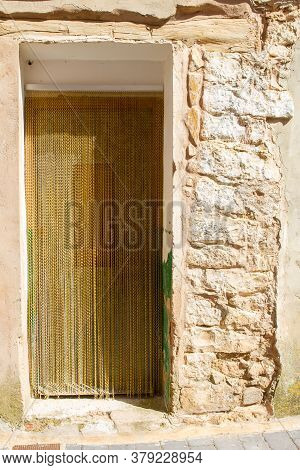Aras De Los Olmos, Spain - June 29, 2020: View From The Empty Streets Of The Village In Summer After