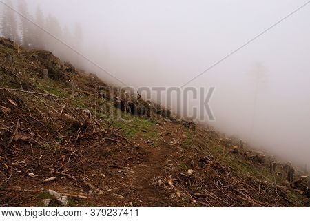 Mysterious Path Across The Hinterland On The Hochlantsch Mountain In The Fischbach Alps, Austria. De