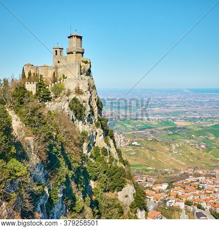 The first tower of San Marino on Titano mount, Respublic of San Marino