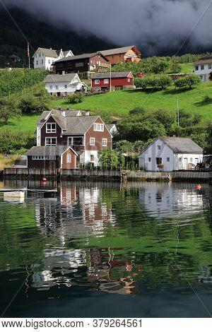 Ullensvang Town In Norway. Town By Hardanger Fiord (hardangerfjord).