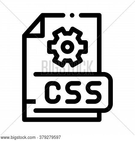 Front End Css Code Icon Vector. Front End Css Code Sign. Isolated Contour Symbol Illustration