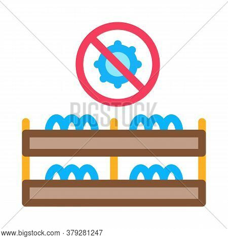 Mushroom Virus Free Icon Vector. Mushroom Virus Free Sign. Color Symbol Illustration