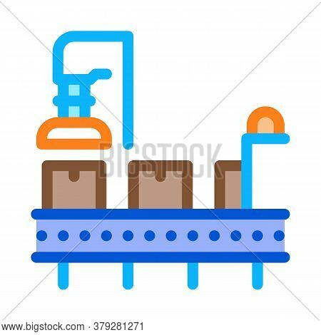 Manufacturing Process Icon Vector. Manufacturing Process Sign. Color Symbol Illustration