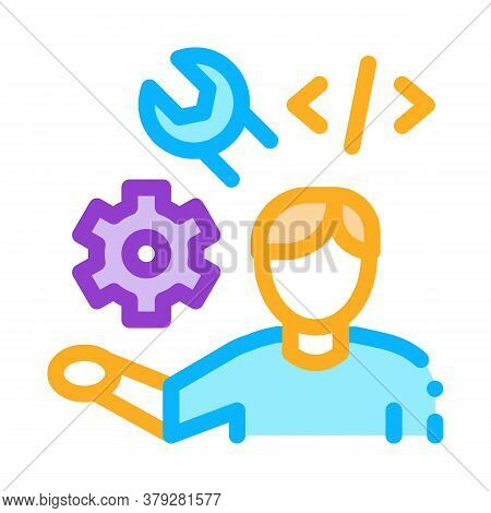 Front End Developer Icon Vector. Front End Developer Sign. Color Symbol Illustration