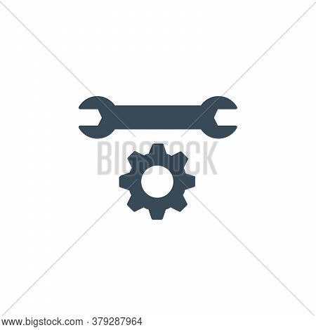 Service Icon. Simple Wrench And Gear Icon. Stock Vector Illustration Isolated On White Background.