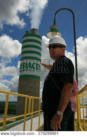 Eunapolis, Bahia / Brazil - January 27, 2011: Veracel Celulose Factory In The City Of Eunapolis, In 