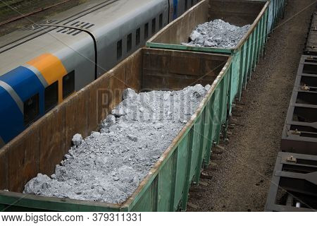 Railway Freight Cars. Railway Station Oskemen-1, Kazakhstan (ust-kamenogorsk).