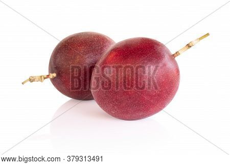 Fresh Passion Fruit Isolated On White Background, Food Healthy Concept
