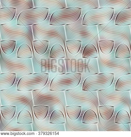 Abstract Seamless Background Of Colorful Striped Pattern. Artistic Messy Pattern Like Colorful Cutti