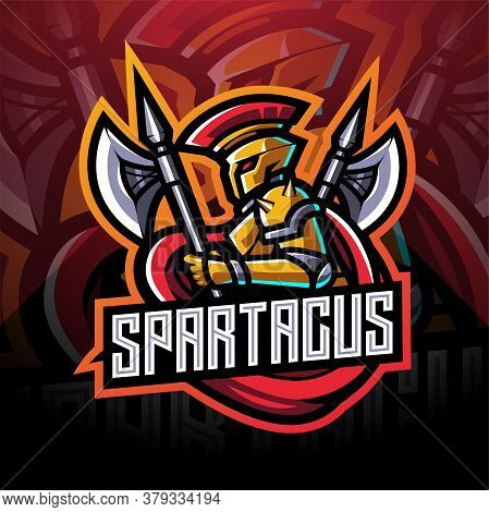 Spartacus Esport Mascot Logo Design With Text