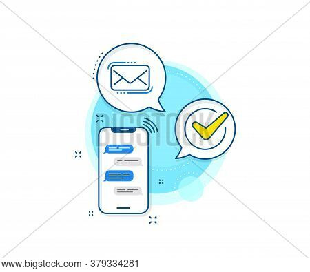 New Newsletter Sign. Phone Messages Complex Icon. Messenger Mail Line Icon. Phone E-mail Symbol. Mes