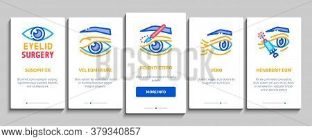 Eyelid Surgery Healthy Onboarding Mobile App Page Screen Vector. Eyelid Surgery Blepharoplasty Cosme