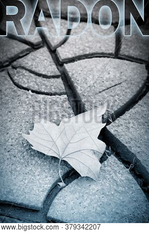 Dangerous Radon Concept Image With Isolated Dry Leaf On Background - Concept Image