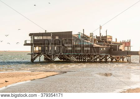 Walvis Bay, Namibia - June 8, 2011: The Raft, A Restaurant On Stilts In The Lagoon In Walvis Bay On 