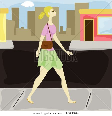 Muchacha en la ciudad