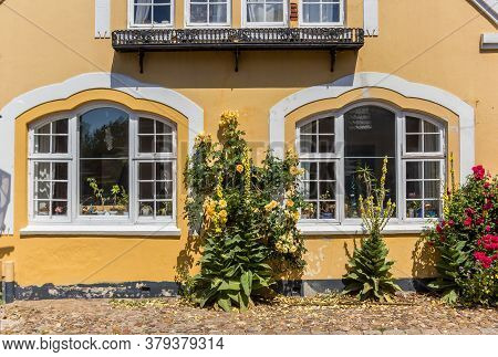 Facde Of A Historic Yellow House In Ribe, Denmark