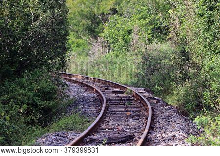 Train Track Of The Central Atlantic Railway In The City Of Conceição Do Coite, Bahia, Brazil.