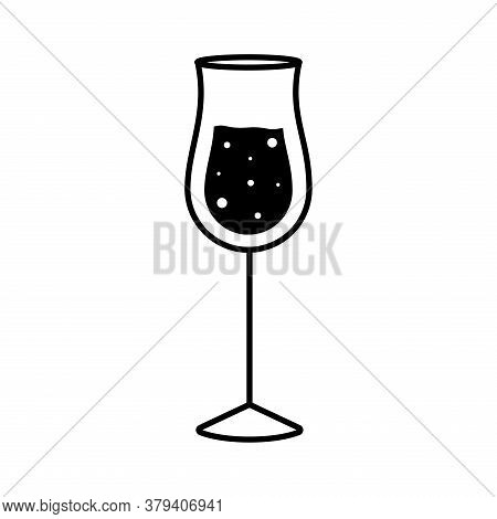Grappa Cocktail Glass Cup Silhouette Style Icon Design, Alcohol Drink Bar And Beverage Theme Vector 