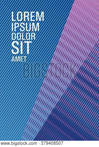 Geometric Shapes With Lines Texture Vector Cover. Tech Diagonal Elements Backdrop. Bright Business R