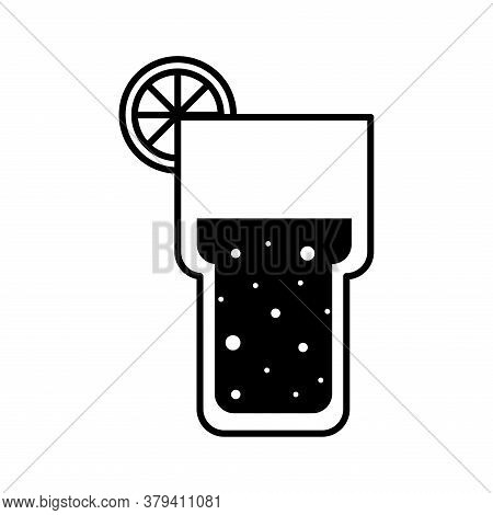 Michelada Glass Cup With Lemon Silhouette Style Icon Design, Alcohol Drink Bar And Beverage Theme Ve