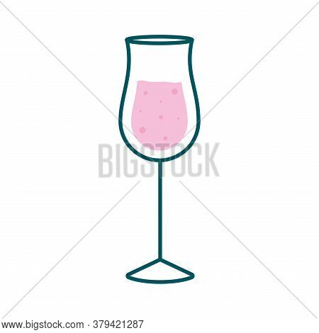 Grappa Cocktail Glass Cup Line And Fill Style Icon Design, Alcohol Drink Bar And Beverage Theme Vect