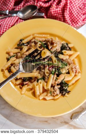 Italian Penne Sausage Alfredo