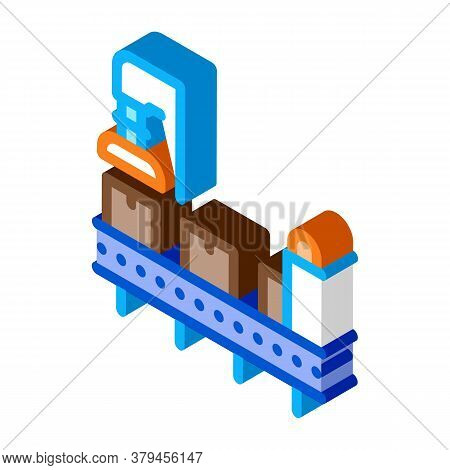 Manufacturing Process Icon Vector. Isometric Manufacturing Process Sign. Color Isolated Symbol Illus