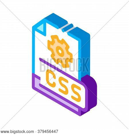 Front End Css Code Icon Vector. Isometric Front End Css Code Sign. Color Isolated Symbol Illustratio