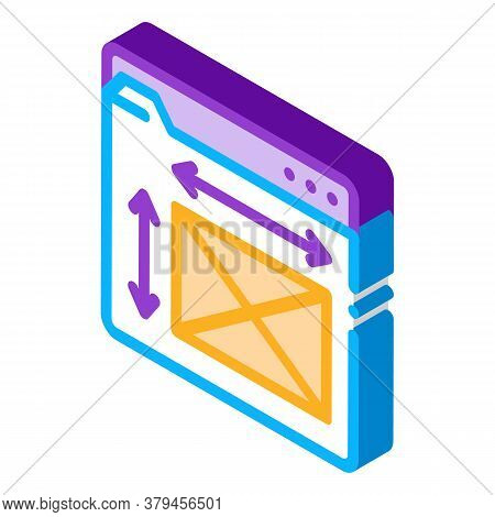 Front End Web Design Sizes Icon Vector. Isometric Front End Web Design Sizes Sign. Color Isolated Sy