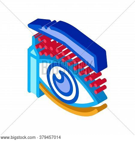 Eyelid Surgery Design Phase Icon Vector. Isometric Eyelid Surgery Design Phase Sign. Color Isolated 