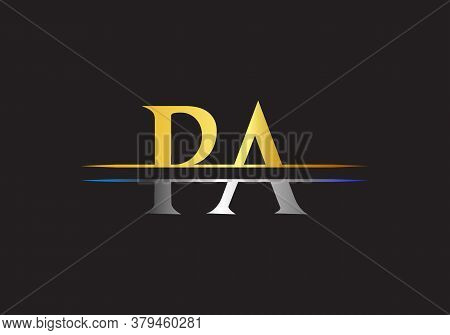 Initial Pa Logo Design Swoosh. Vector Pa Logo For Business And Company Identity