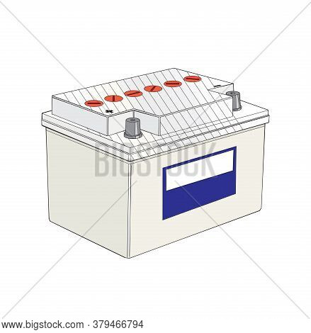 Car Battery 12v - Vector Illustration Isolated On A White Background In Eps10