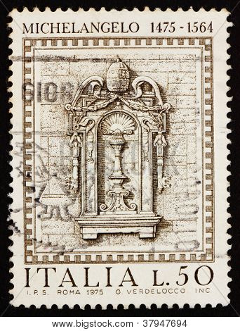 Postage stamp Italy 1975 Niche in Vatican Palace byMichelangelo