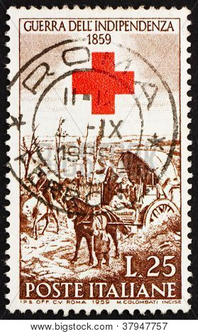 Postage stamp Italy 1959 After the Battle of Magenta, by GiovanniFattori