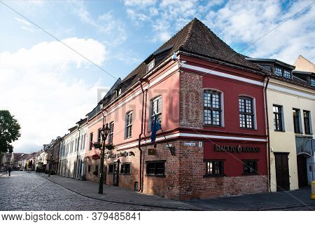 Kaunas, Lithuanian - Jul, 12, 2015: Kaunas Street. View Of Kaunas Old Town